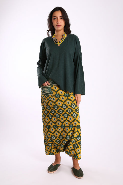 Oversized reversible top with long sleeves